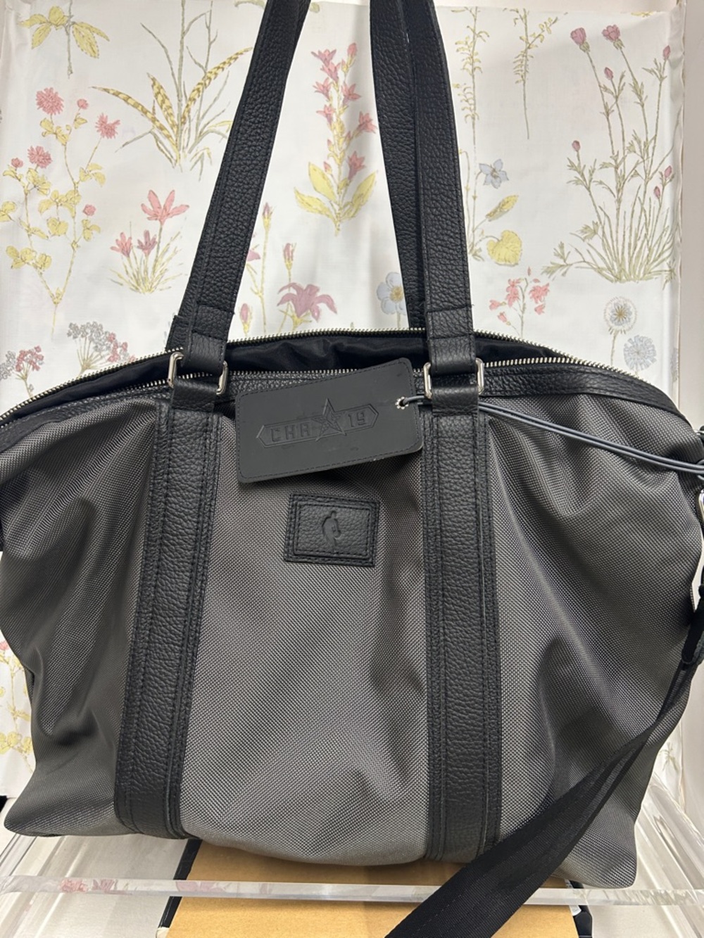 All Stars NBA Charlotte 2019 Men's Black and Dark Gray Duffel Tote Bag